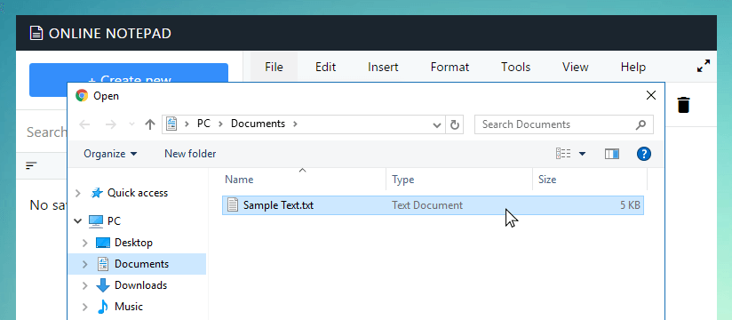 Open file dialog in Sinamedia